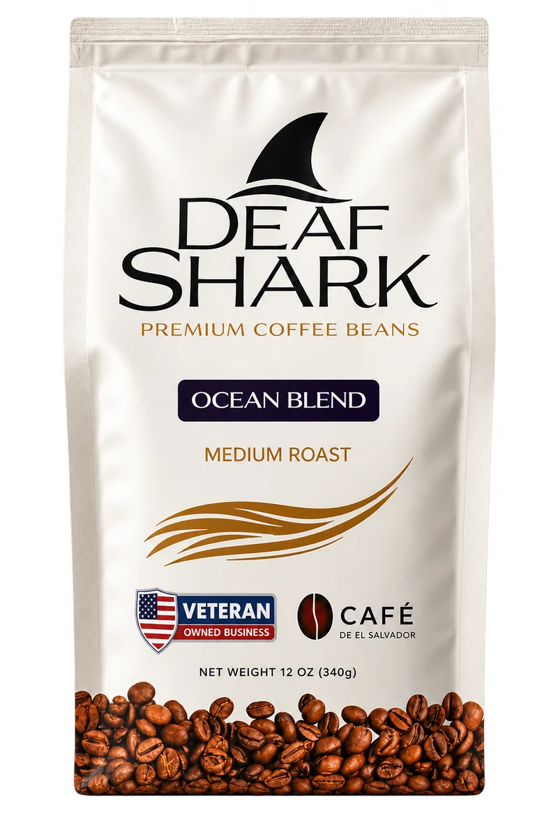 Deaf Shark Ocean Blend coffee bag